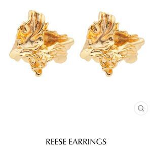 Amber Sceats 24K Gold Plated Reese Sculptural Nugget Style Earrings NWT